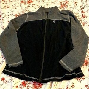 Browning full zip up black and grey fleece embroidered cozy jacket Large